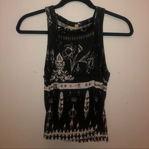 Black and White Patterned Crop Top